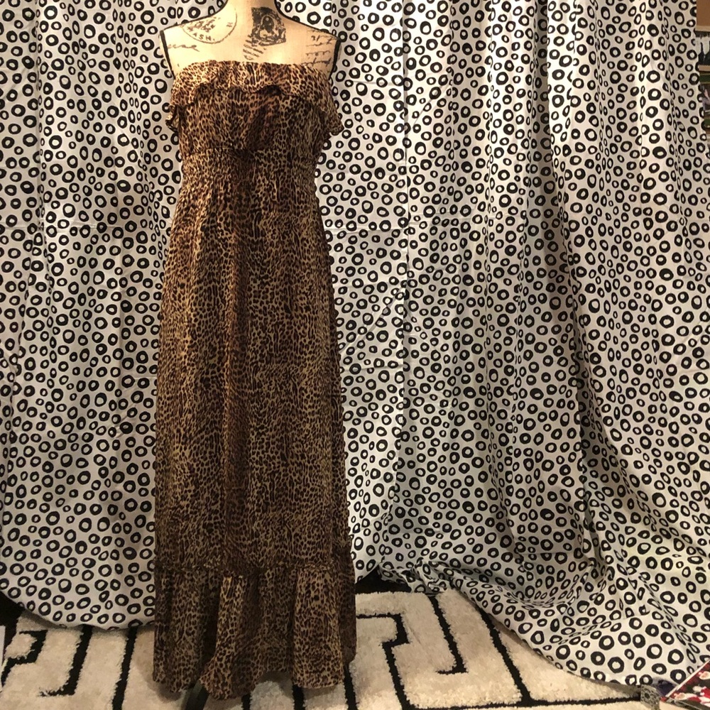 Cheetah Print Strapless Dress